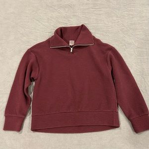 Calia Cropped Athletic Sweater in Burgundy size xs
